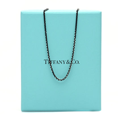 Tiffany Sterling Silver Enamel 1.75mm Chain Necklace Black 30" 6 of 6