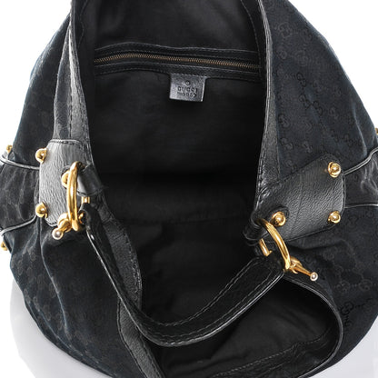 Gucci Monogram Large Jockey Hobo Black 5 of 6