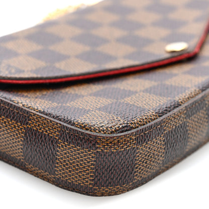 Louis Vuitton Damier Ebene Pochette Felicie Chain Wallet 8 of 9