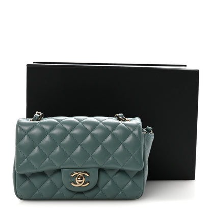 Chanel Lambskin Quilted Mini Rectangular Flap Green 11 of 11