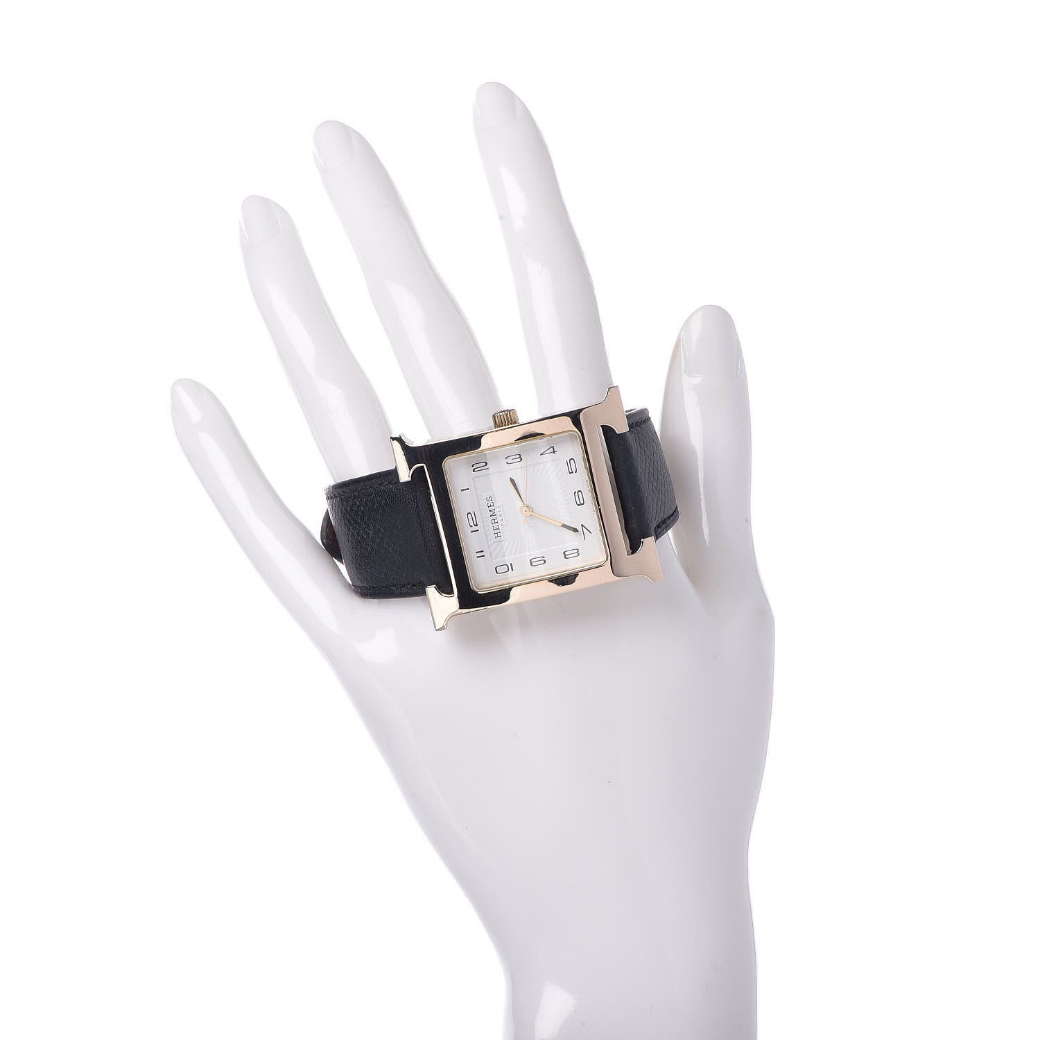 Hermes Stainless Steel Epsom 30.5mm Heure H Hour Quartz Watch Noir 2 of 9