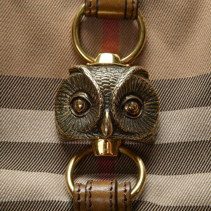 Burberry Bridle Calfskin House Check Owl Medium Orchard Bowling Bag Brown Ochre 9 of 9