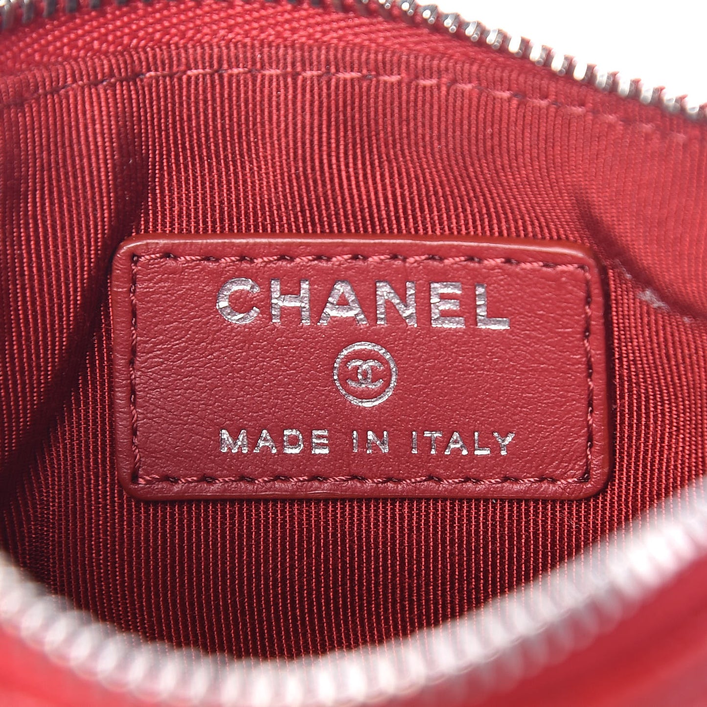 Caviar Quilted Small Cosmetic Case Dark Red