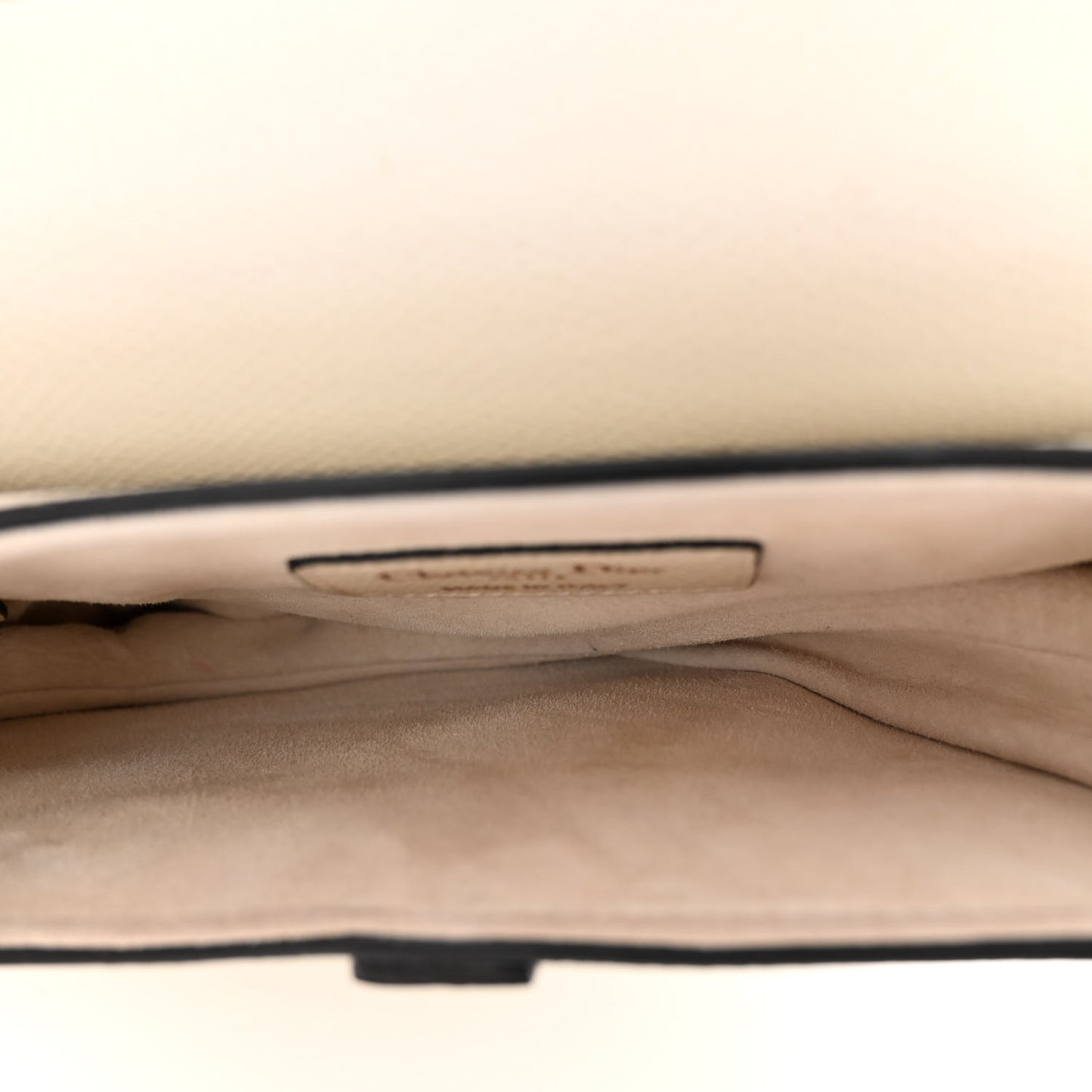 Grained Calfskin Mini Saddle Bag White