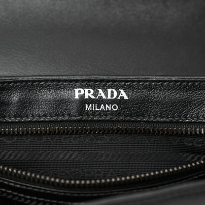 Prada Glace Calfskin Studded Crossbody Black 6 of 14