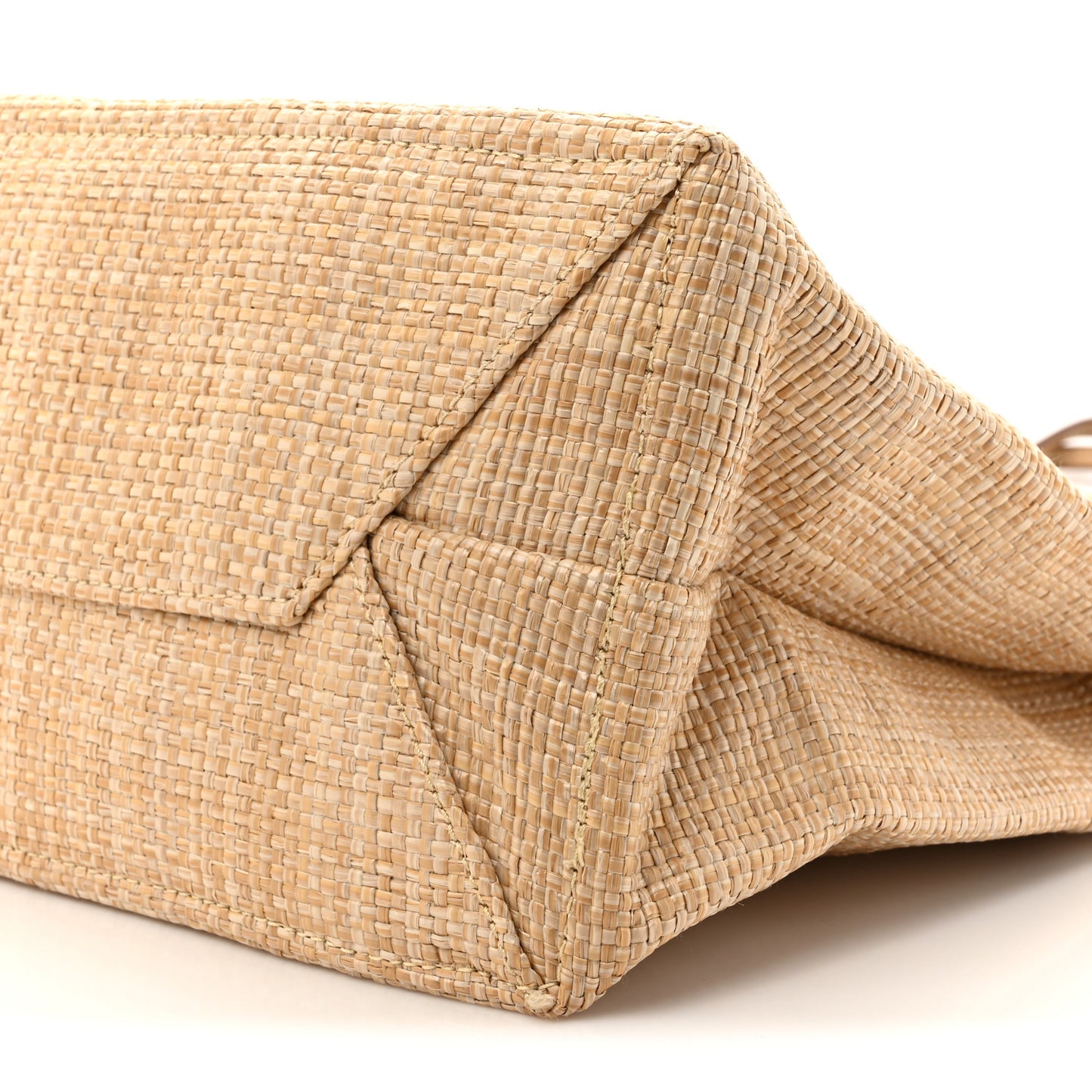 Raffia Logo Tote Naturale