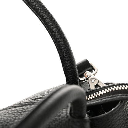 Prada Vitello Daino Soft Medium Zippered Top Handle Bag Black 12 of 13