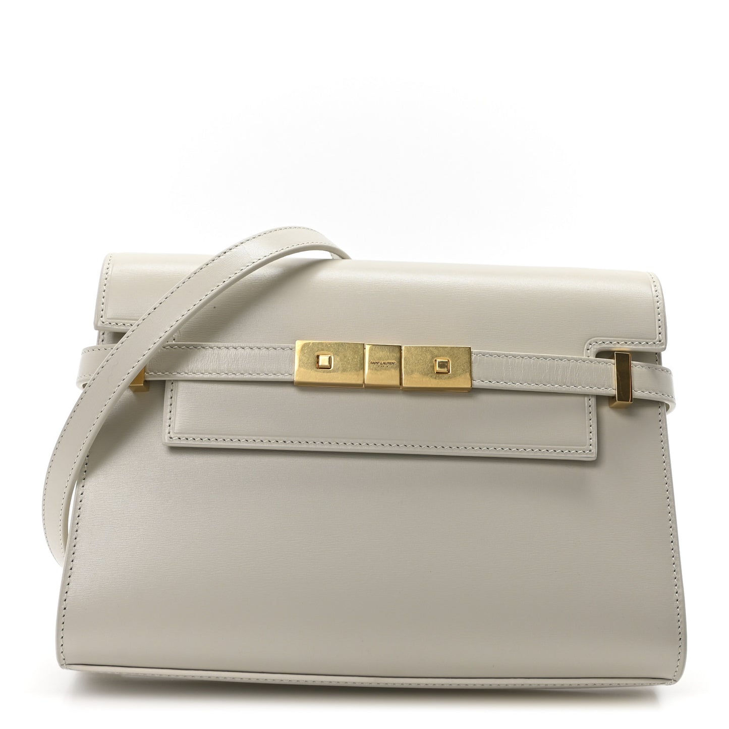 Smooth Calfskin Small Manhattan Baguette  Crema Soft