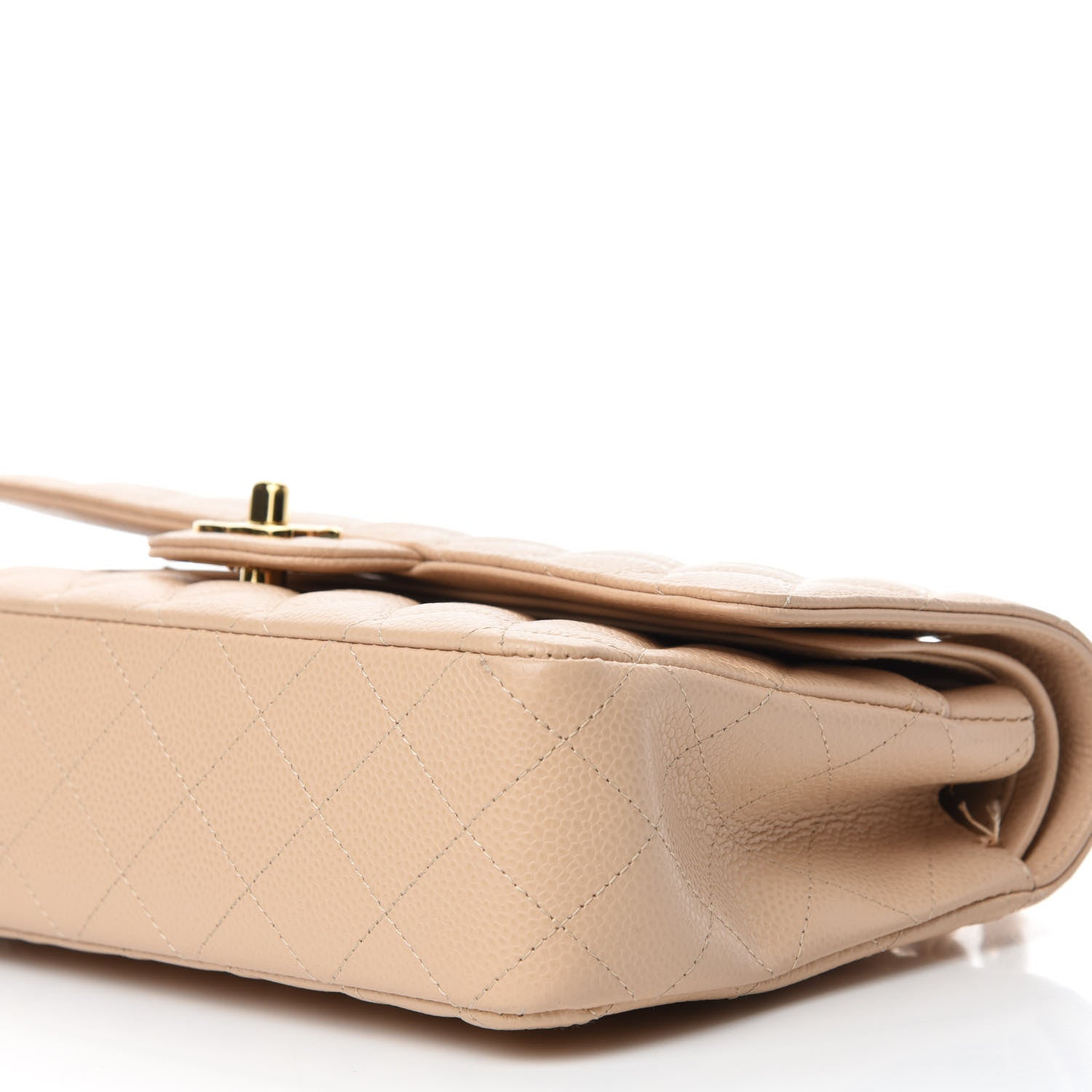 Chanel Caviar Quilted Medium Double Flap Beige Clair 7 of 15