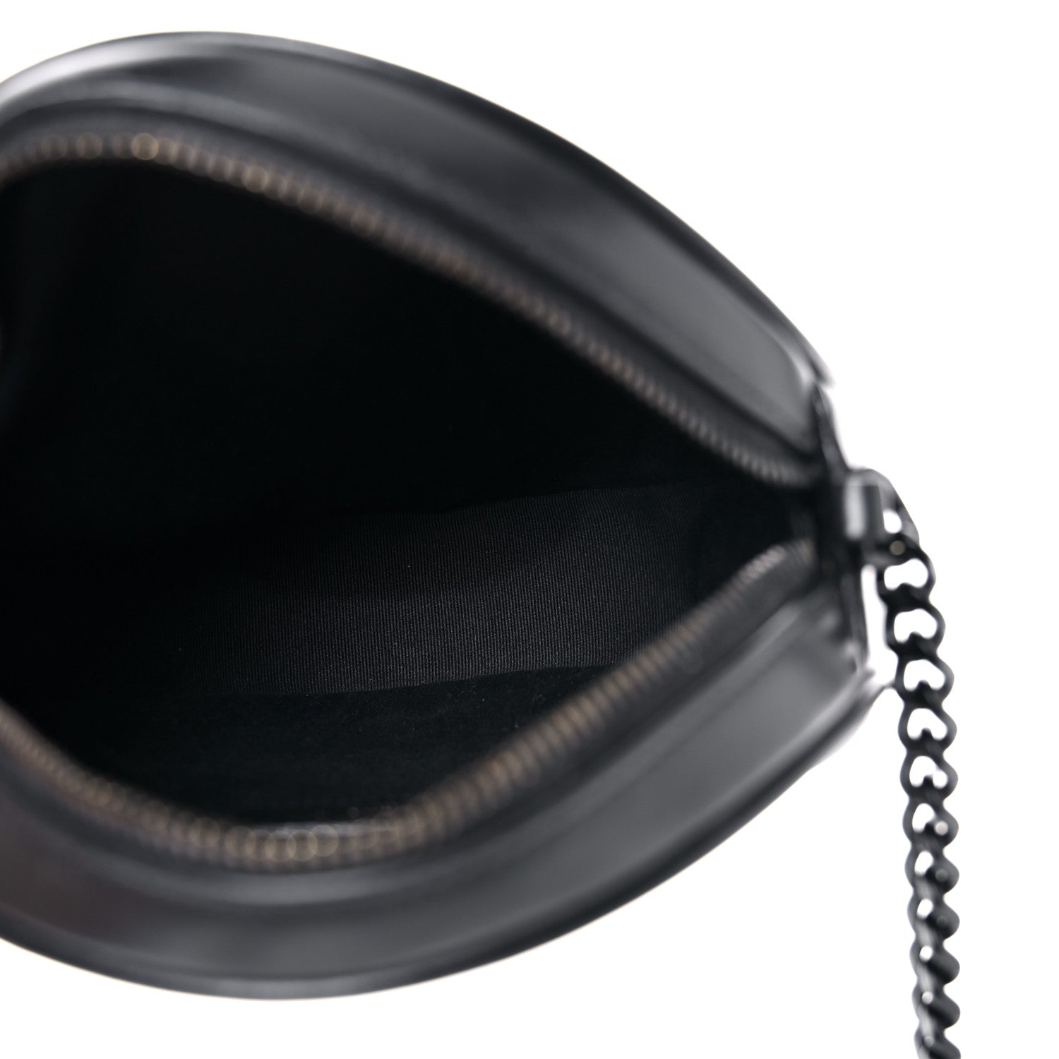 Saint Laurent Calfskin Matelasse Chevron Round Vinyle Camera Bag Black 12 of 17