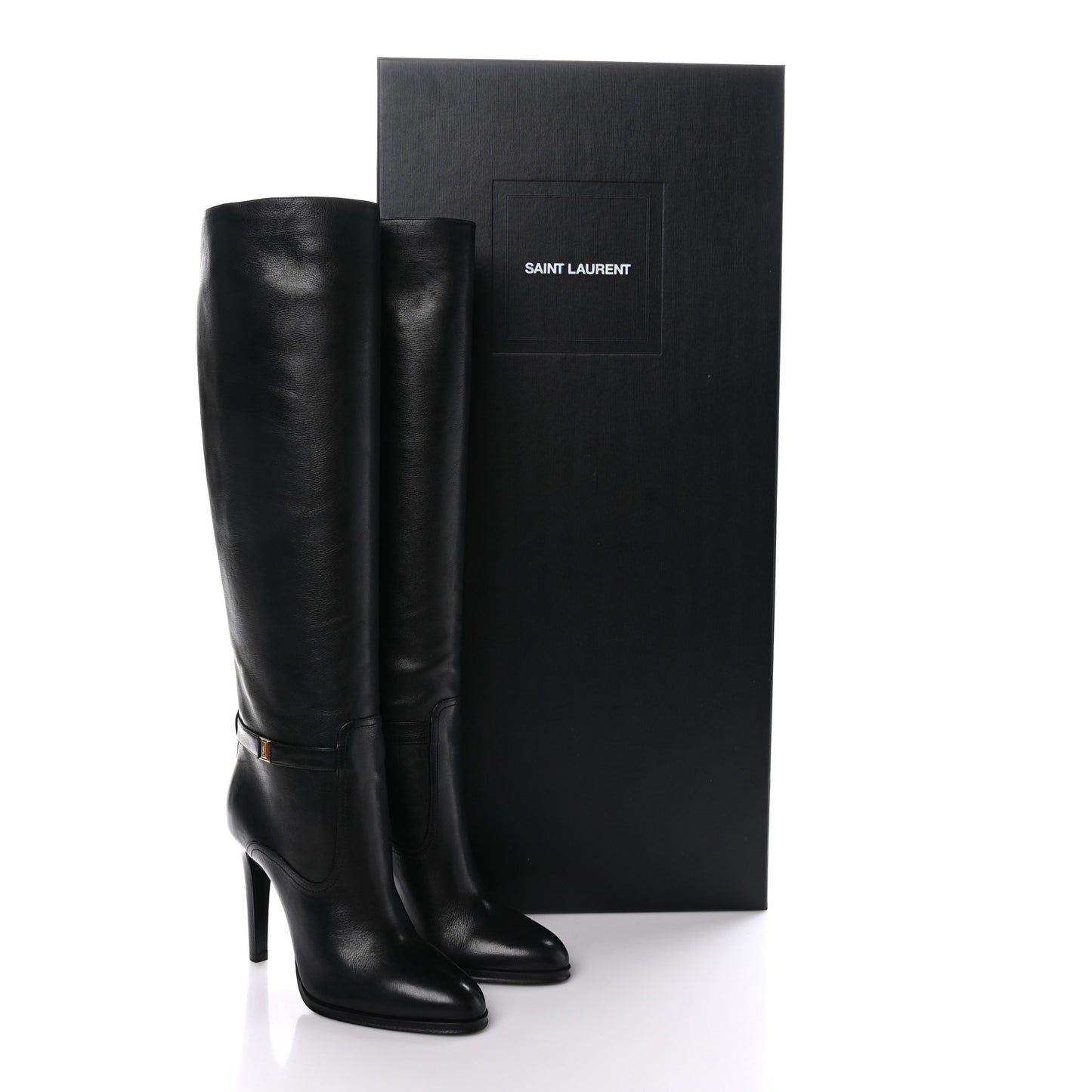 Grained Calfskin Diane 100 Boots 38.5 Black