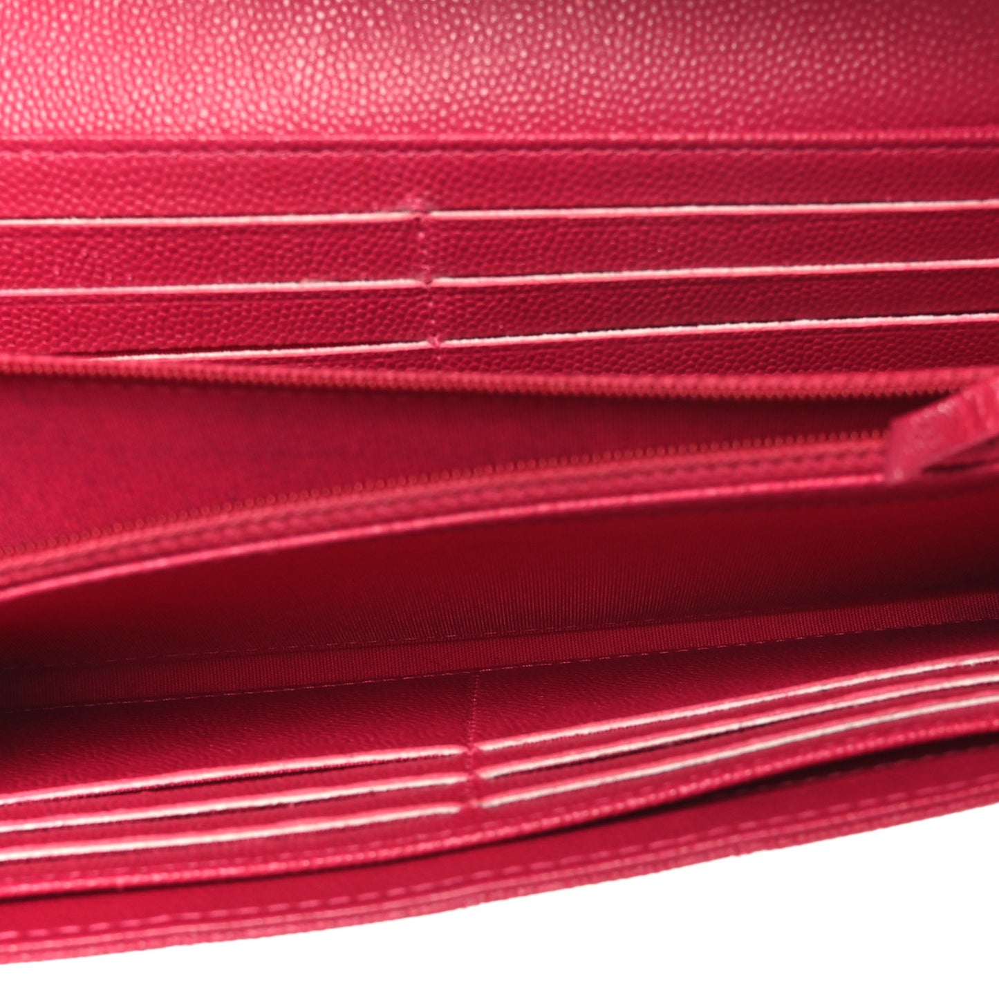 Caviar Quilted Large Boy Gusset Flap Wallet Fuchsia