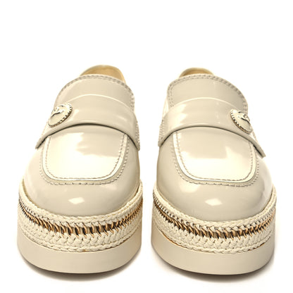Chanel Shiny Calfskin Lace Up Platform Loafers 36 White 2 of 8
