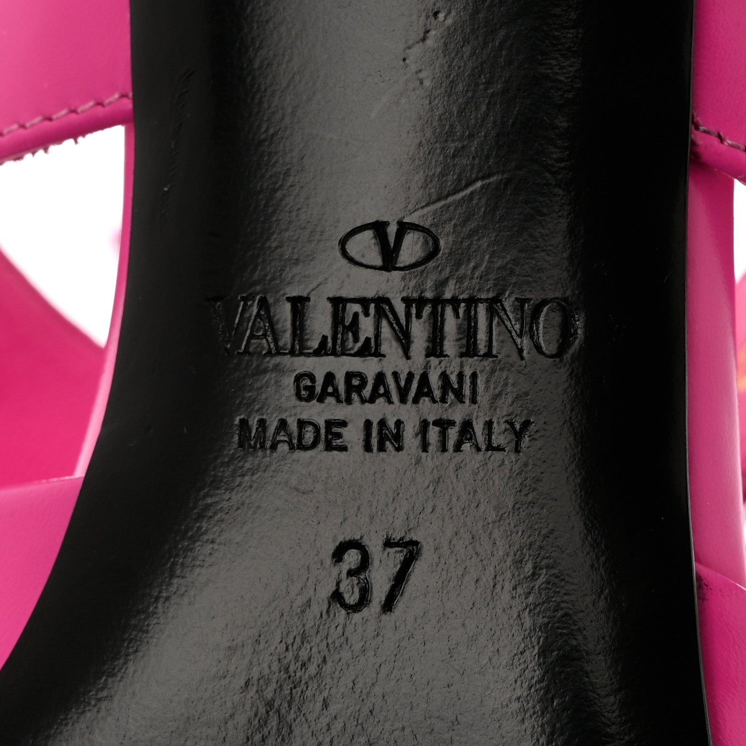 Valentino Garavani Calfskin Lacquer Monochrome Roman Stud Ankle Strap 80mm Pumps 37 Pink PP 8 of 8