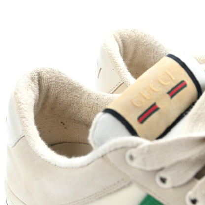 Gucci Nylon Nubuck Web Womens Screener Sneakers 38.5 Mystic White Dusty Milk 17 of 23