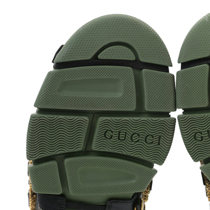 Gucci X SEGA Mesh Suede Calfskin Removable Crystals Flashtrek Sneakers 36 Loess Black Olive Green 7 of 12