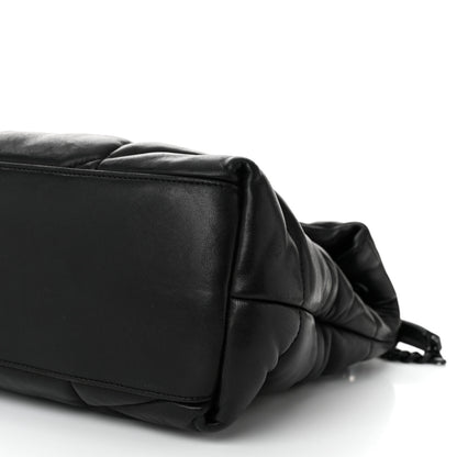 Saint Laurent Lambskin Quilted Monogram Monochrome Medium Loulou Puffer Chain Satchel Black 10 of 10