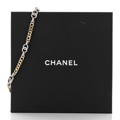 Chanel Crystal CC Chain Links Choker Necklace Gold 6 of 6