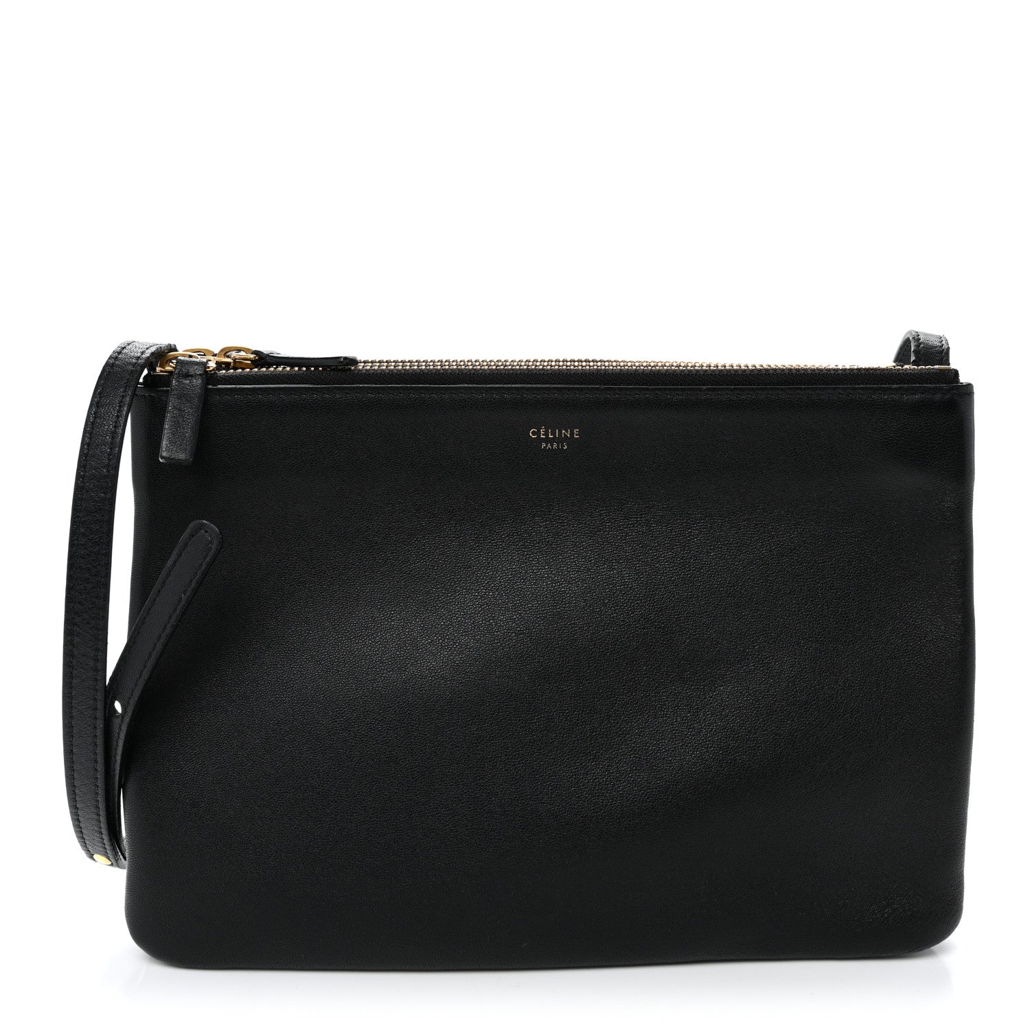 Celine Lambskin Small Trio Crossbody Bag Black 1 of 13