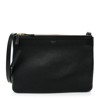 Celine Lambskin Small Trio Crossbody Bag Black 1 of 13
