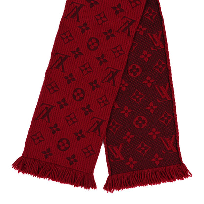 Louis Vuitton Wool Silk Logomania Scarf Rubis 2 of 3
