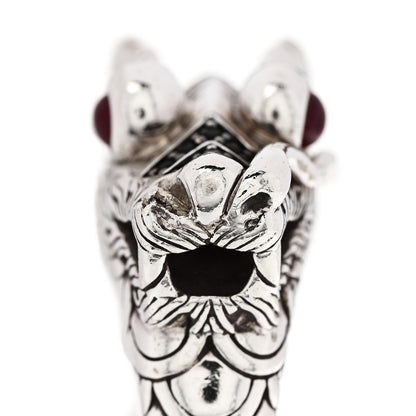 John Hardy Sterling Silver Black Sapphire Ruby Naga Dragon Ring 54 7 7 of 8