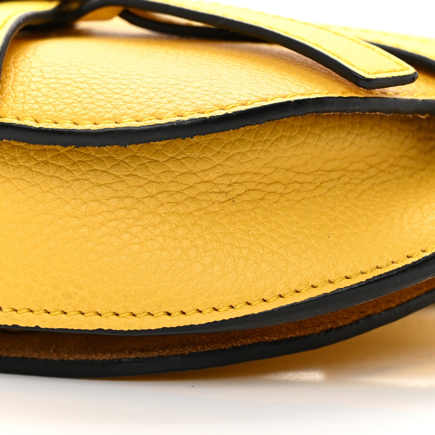 Grained Calfskin Mini Gate Crossbody Bag Yellow