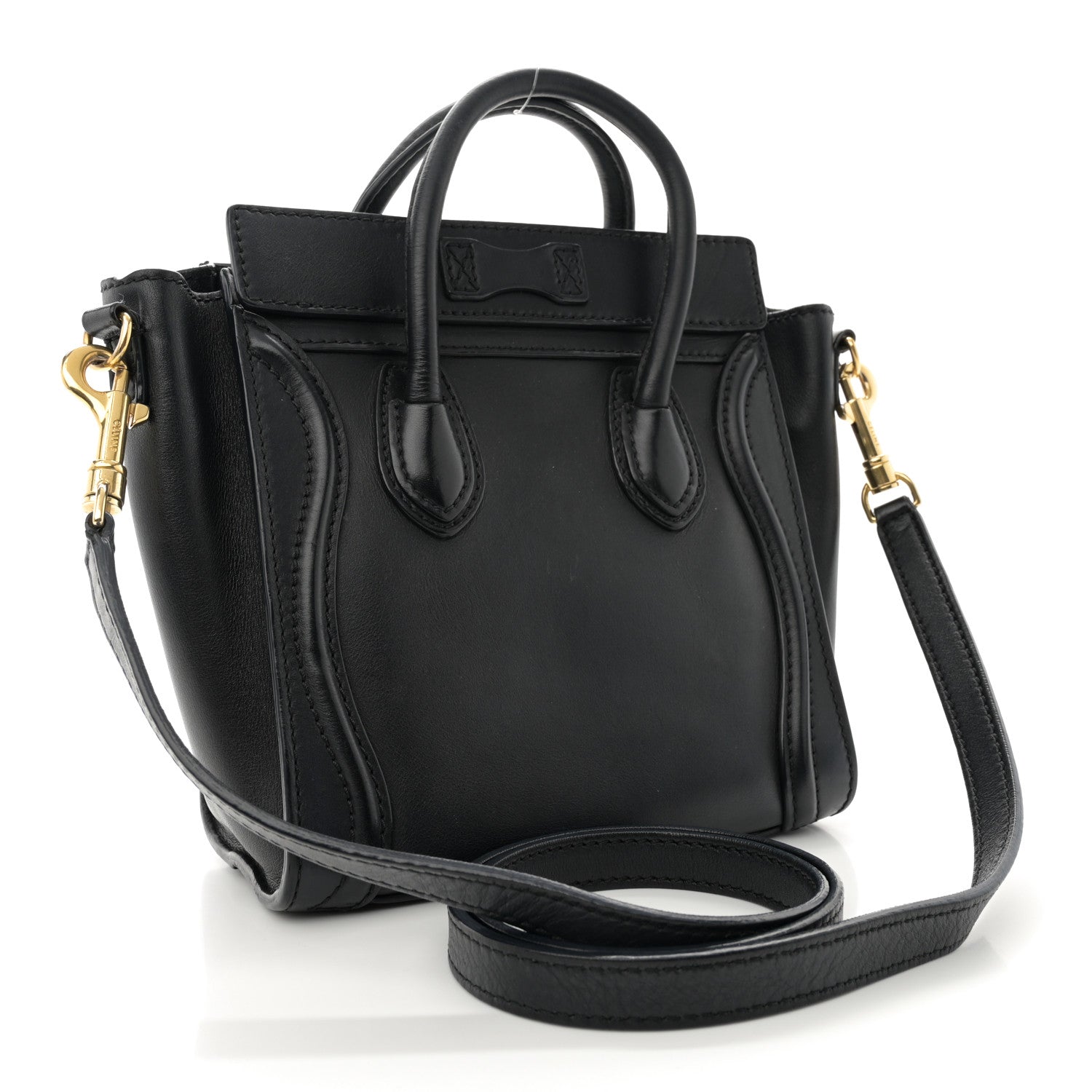 Celine Smooth Calfskin Nano Luggage Black 3 of 13