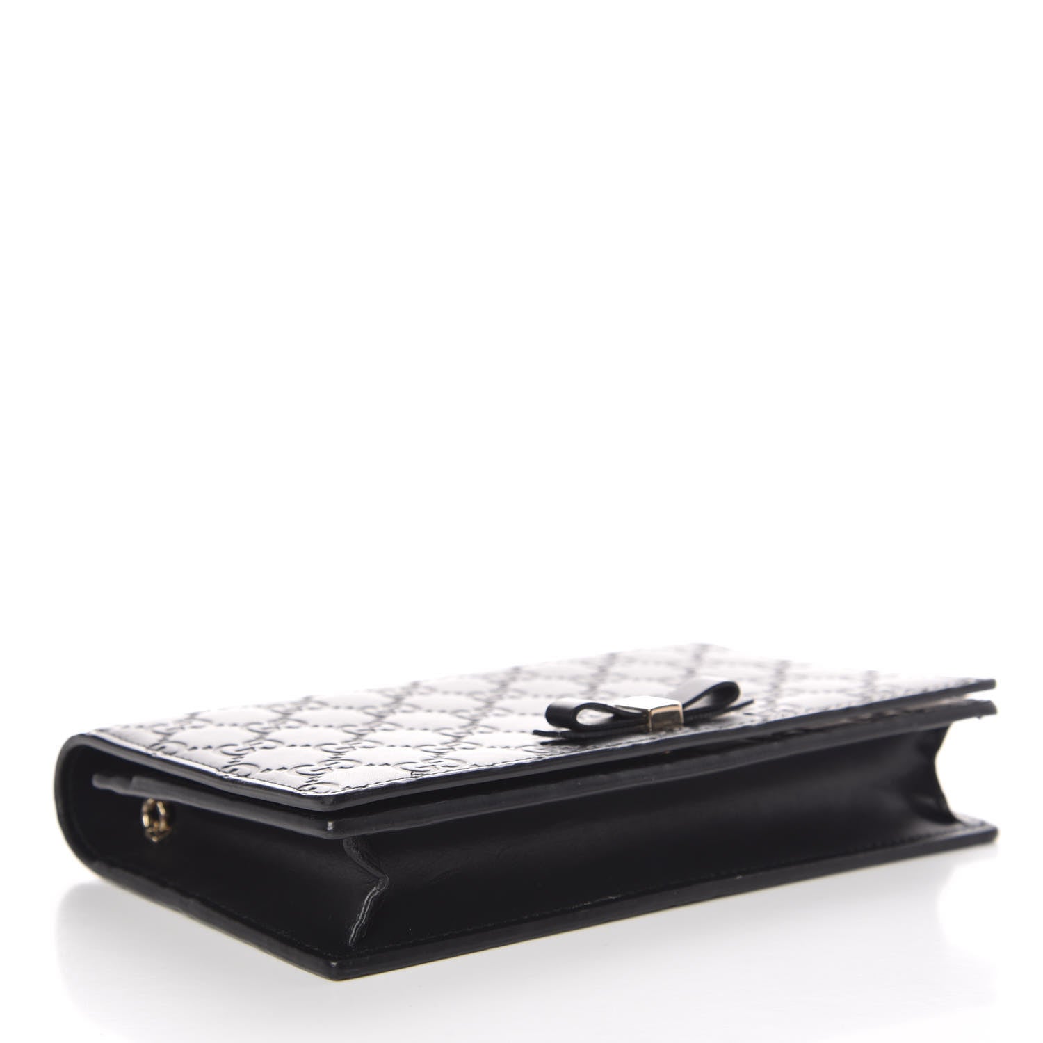 Gucci Guccissima Signature Bowy Chain Wallet Black 4 of 11
