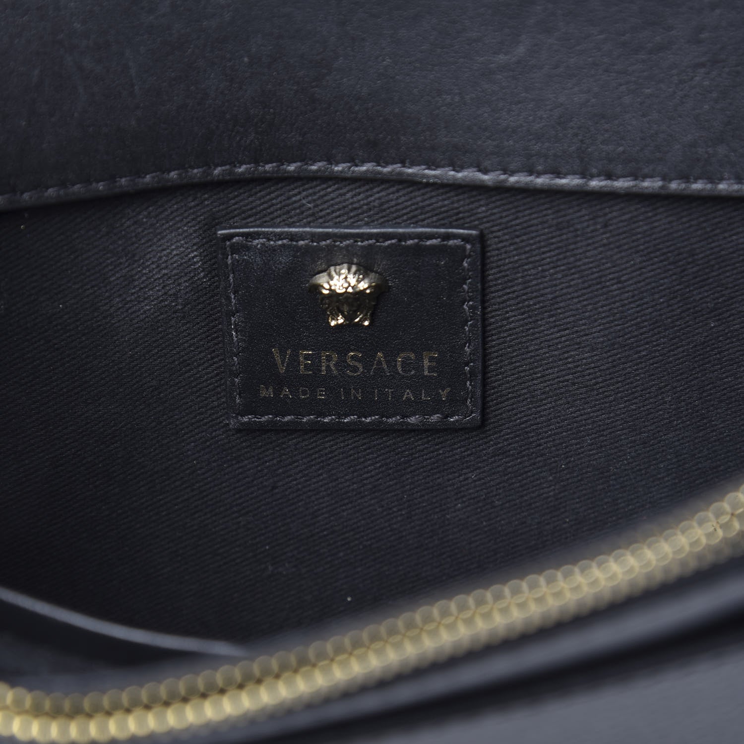 Versace Grained Calfskin Palazzo Chain Evening Bag Black 8 of 11