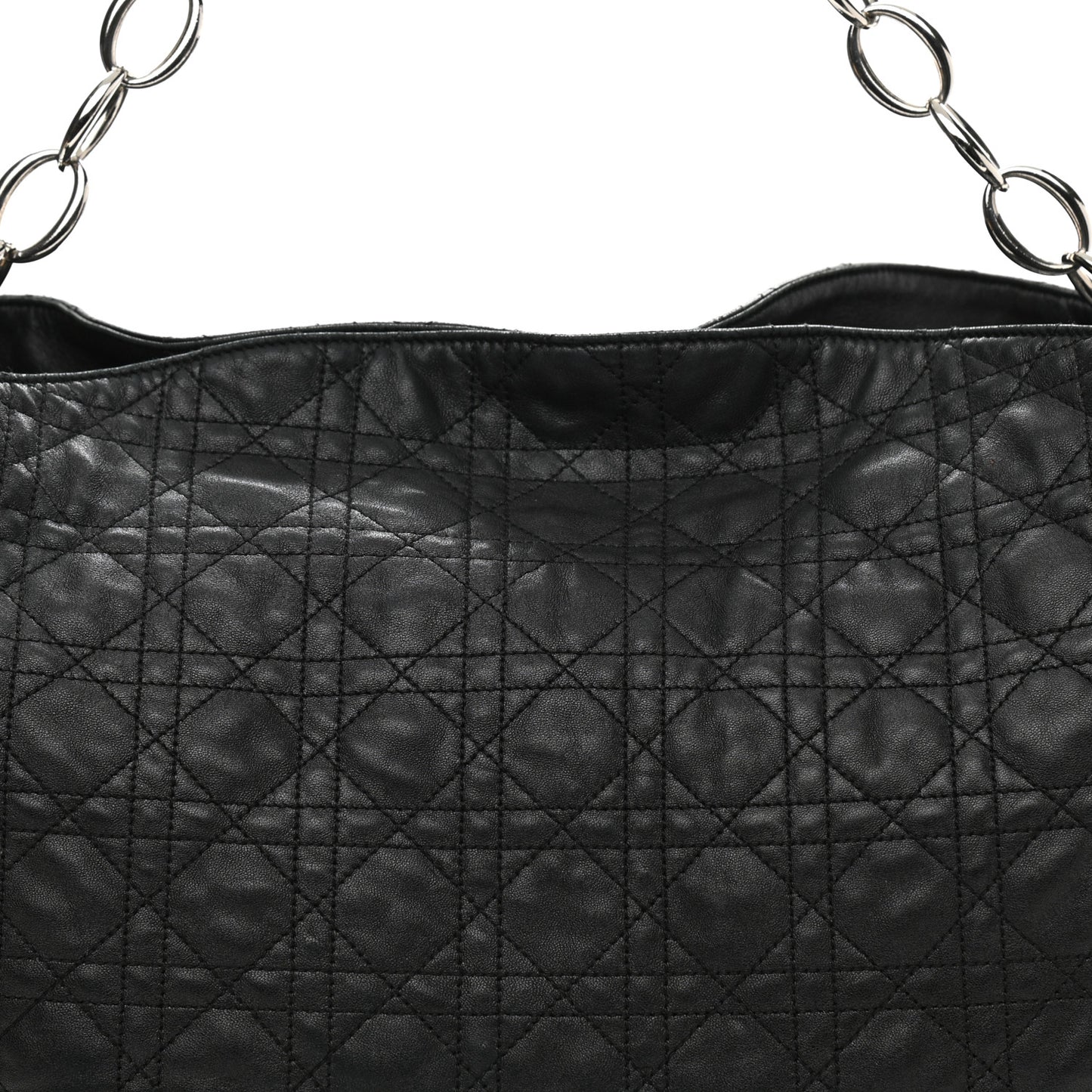 Lambskin Cannage Large Dior Soft Hobo Black