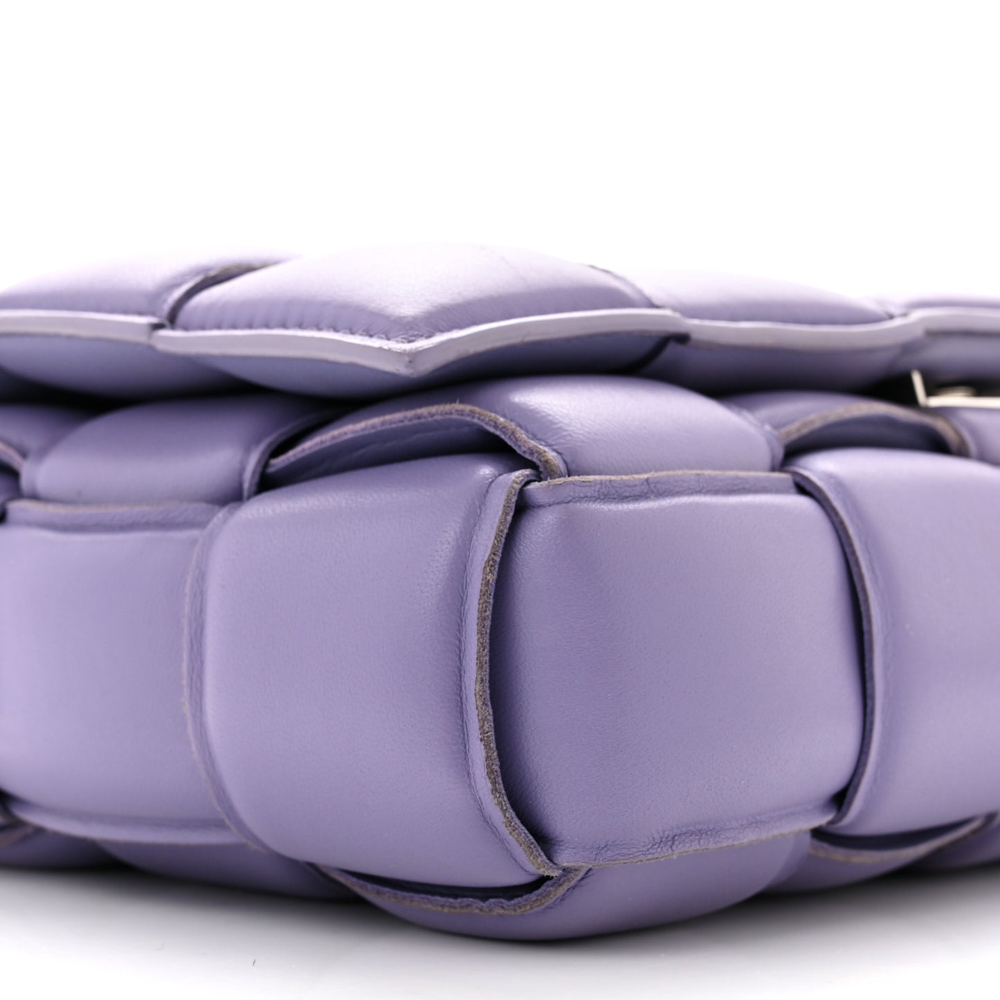 Lambskin Maxi Intreccio Padded Chain Cassette Crossbody Bag Lavender