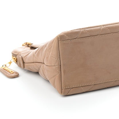 Chanel Lambskin Quilted Flap Shoulder Bag Beige 9 of 10