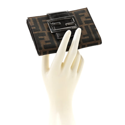 Fendi Zucca Vitello Liberty FF Compact Wallet Tobacco Moro 3 of 8