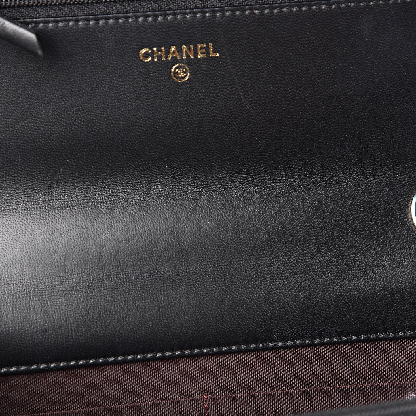Lambskin Quilted Trendy CC Wallet On Chain WOC Black