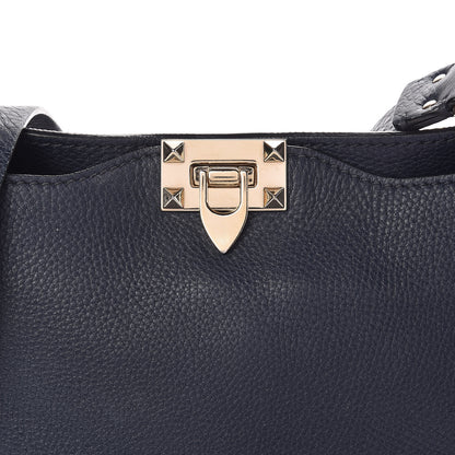 Valentino Garavani Pebbled Calfskin Small Rockstud Flip-Lock Messenger Bag Marine 10 of 10