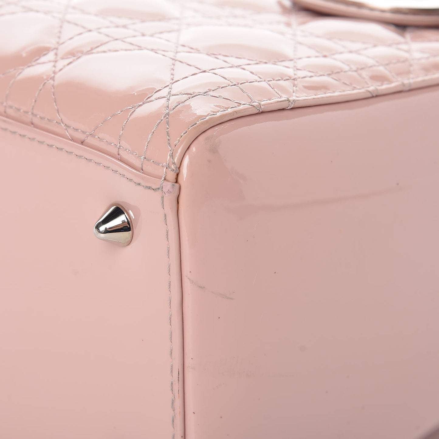 Patent Cannage Medium Lady Dior Rose Clair
