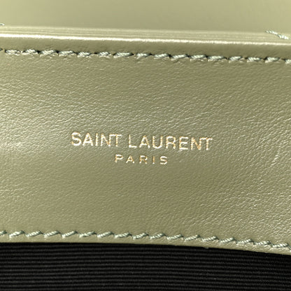 Saint Laurent Calfskin Y Quilted Monogram Small Loulou Chain Satchel Light Sage 6 of 11