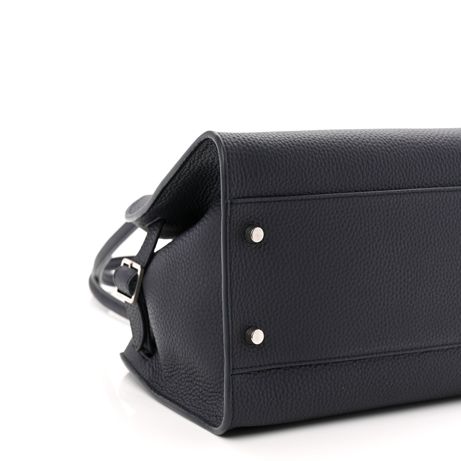 The Row Grained Calfskin Margaux Shoulder 12 Dark Navy 15 of 17