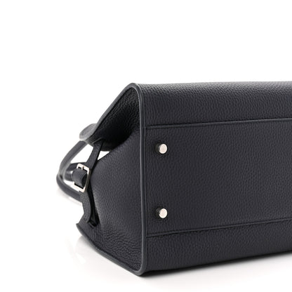 The Row Grained Calfskin Margaux Shoulder 12 Dark Navy 15 of 17