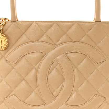 Chanel Caviar Quilted Medallion Tote Beige 9 of 13
