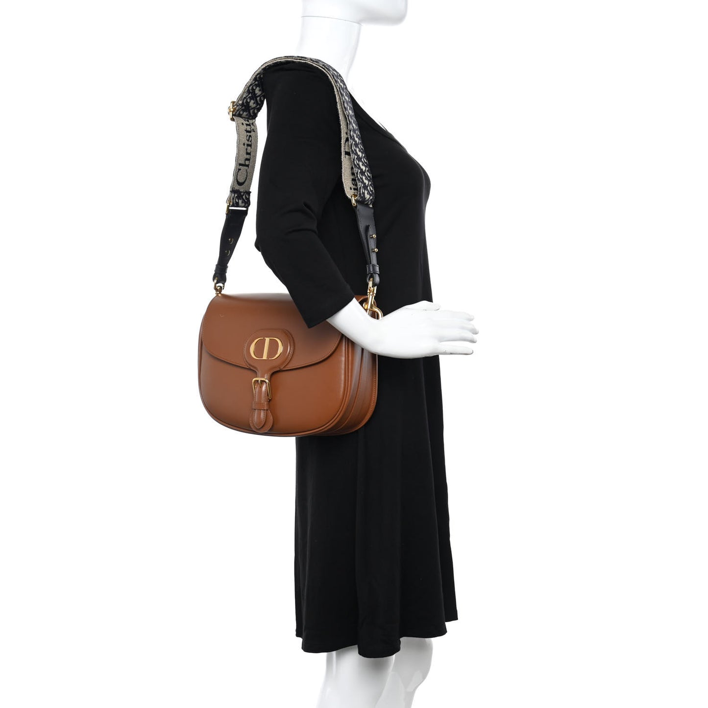 Box Calfskin Large Bobby Flap Dark Tan