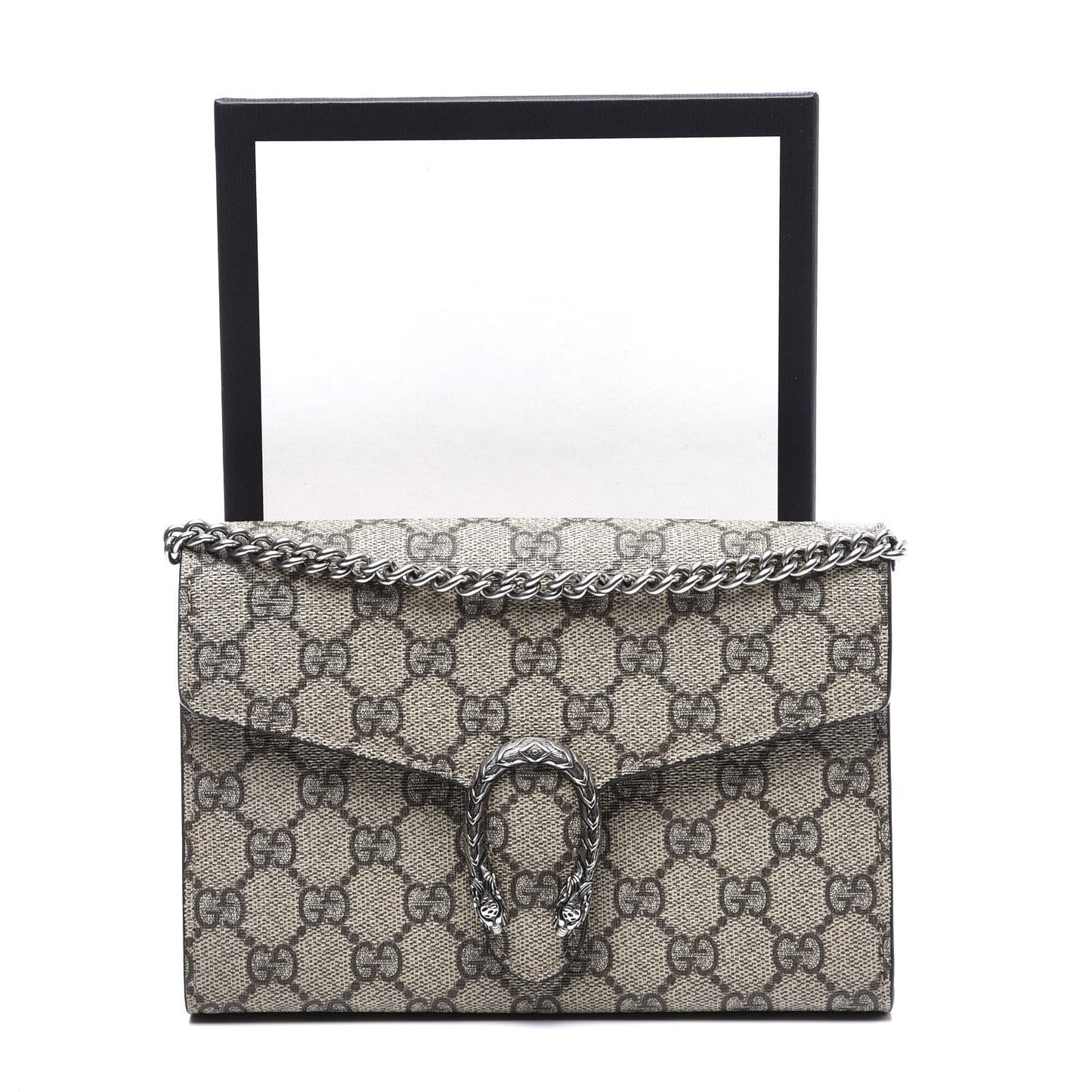 GG Supreme Monogram Mini Dionysus Chain Wallet Beige Taupe