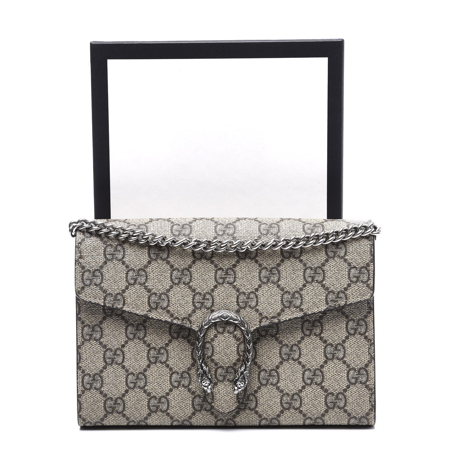Gucci GG Supreme Monogram Mini Dionysus Chain Wallet Beige Taupe 10 of 10
