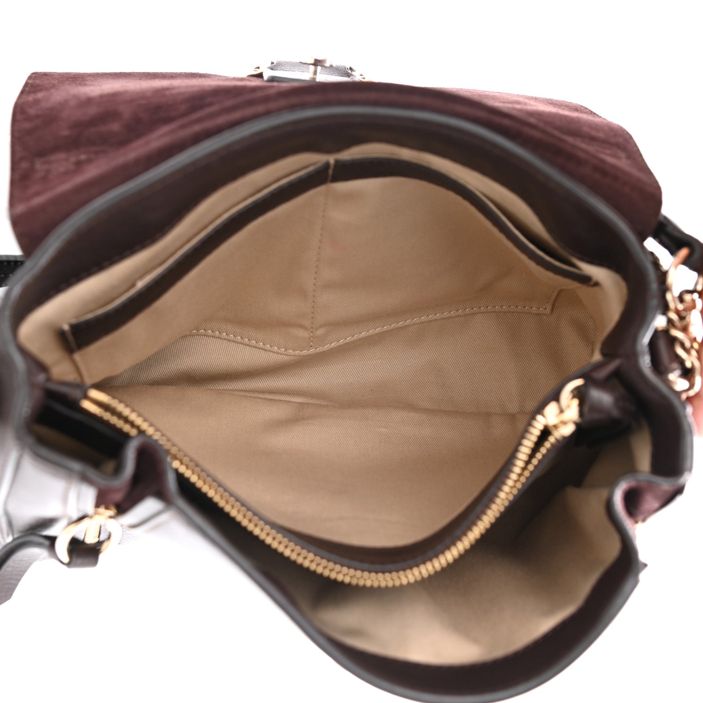 Calfskin Small Faye Day Shoulder Bag Carbon Brown
