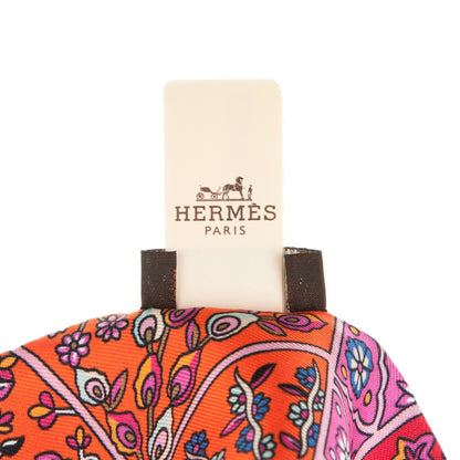 Hermes Silk Au Pays Des Oiseaux Fleurs Twilly Rose Vif Rouge Vert 6 of 6