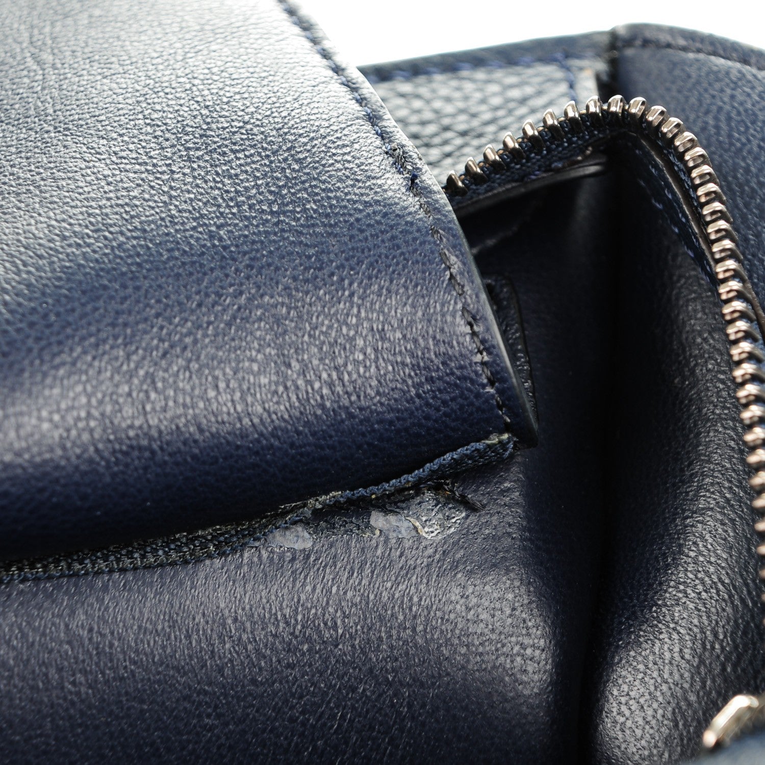 Celine Drummed Calfskin Suede Medium Trapeze Navy 9 of 9