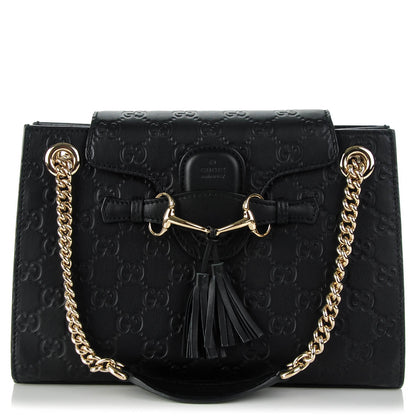 Gucci Guccissima Small Emily Shoulder Bag Black 1 of 7