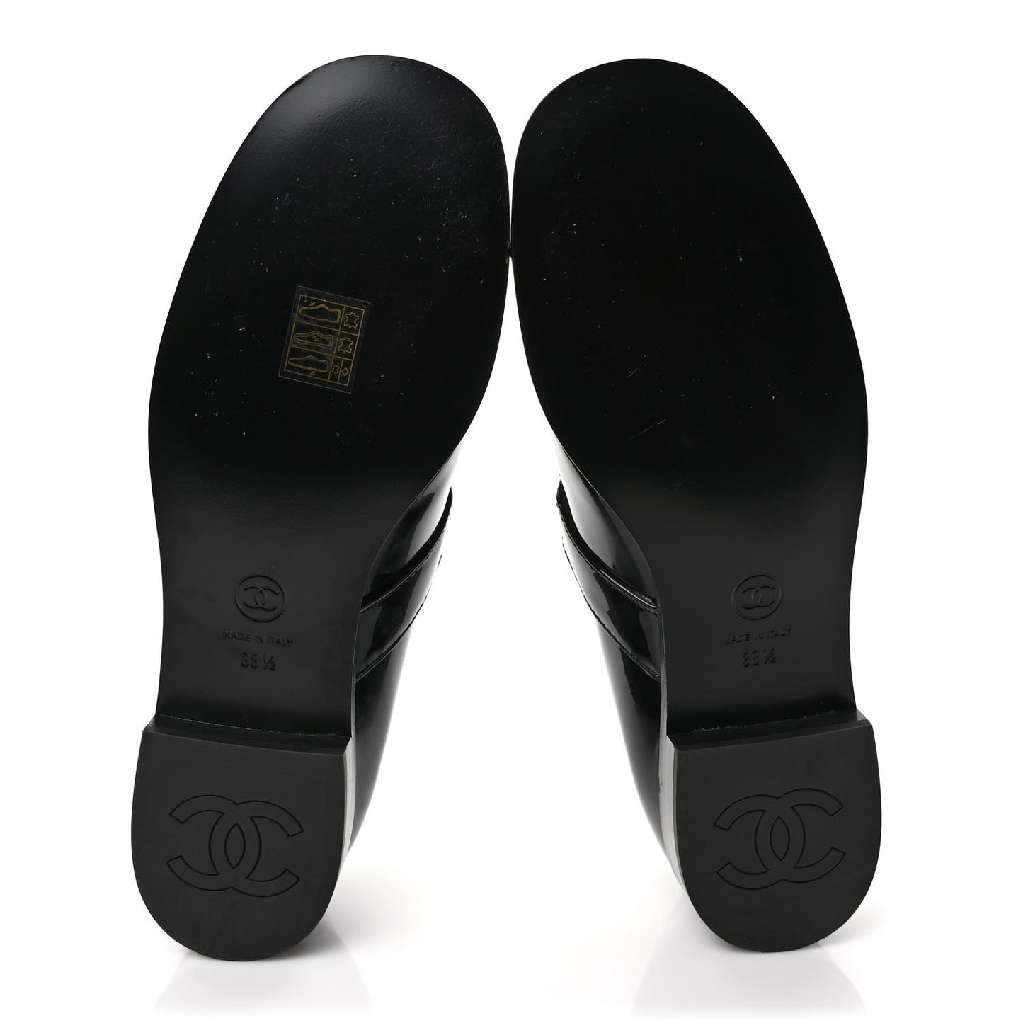 Patent Calfskin Mary Janes Flats 38.5 Black