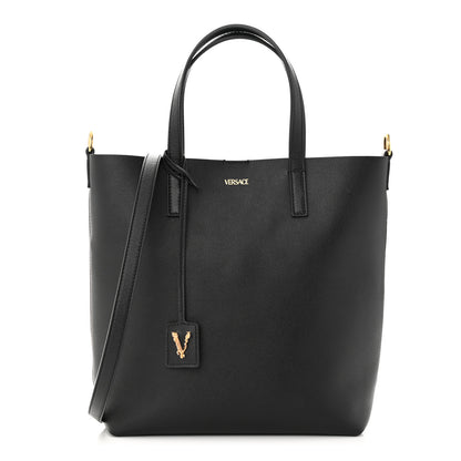 Versace Calfskin Virtus Tote Bag Black 3 of 9